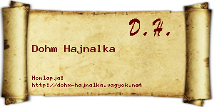 Dohm Hajnalka névjegykártya